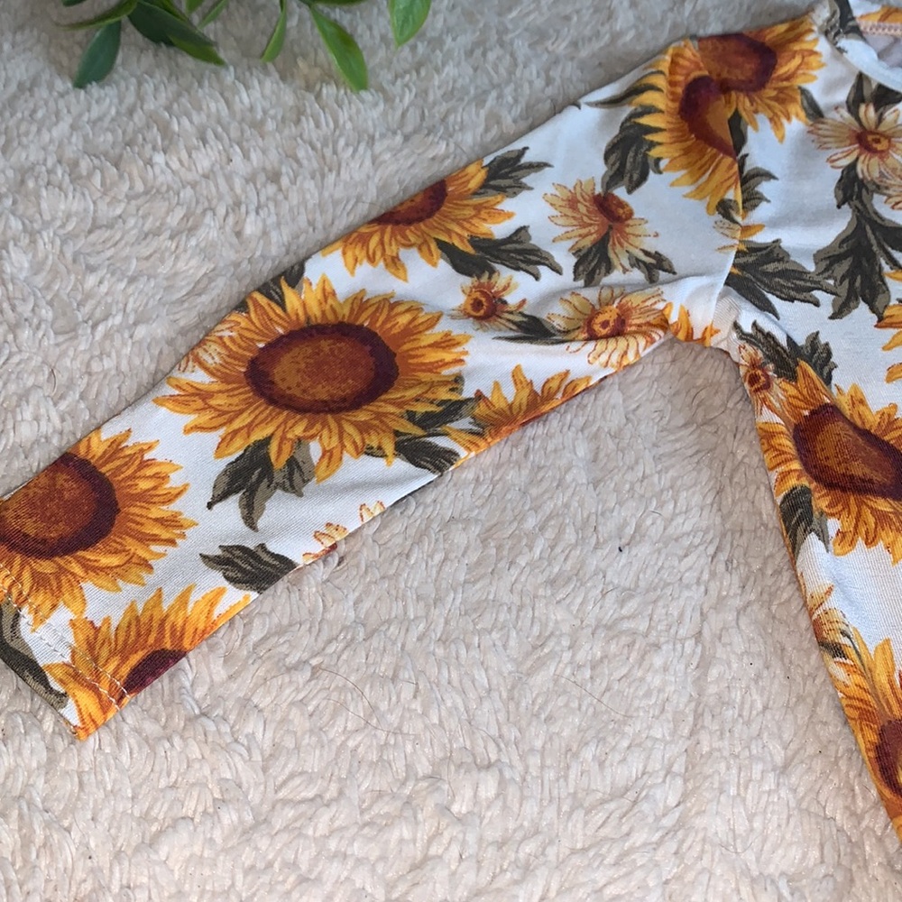 NWT Angel Dear Sunflowers Yellow Brown Footie One Piece 6-9M Bamboo - Picture 4 of 9